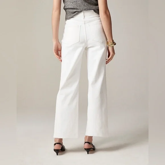 NWT J. Crew White High-Rise Slim-Wide Jean in 1996 semi-stretch Size 31 - Picture 3 of 8
